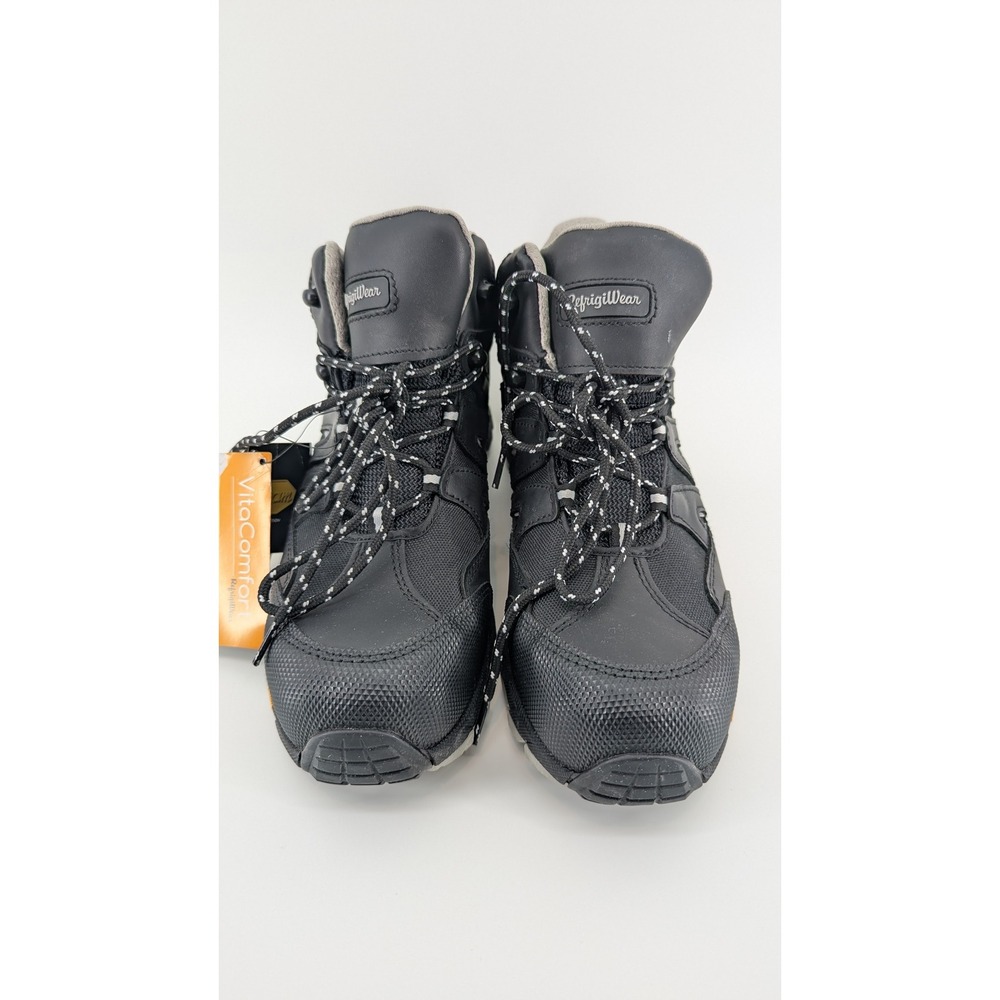 RefrigiWear Hiker Composite Toe Work Boots Waterproof Black Vibram Mens7.5 145CR